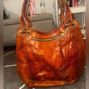 Kooba Y2K Brown Leather Large Shoulder Bag